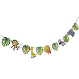 Maxbell Cartoon Animal Palm Tree Leaves Paper Banner Birthday Party Kids Room Decors