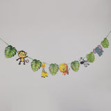 Maxbell Cartoon Animal Palm Tree Leaves Paper Banner Birthday Party Kids Room Decors