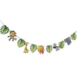 Maxbell Cartoon Animal Palm Tree Leaves Paper Banner Birthday Party Kids Room Decors