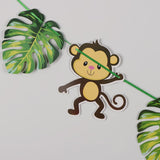 Maxbell Cartoon Animal Palm Tree Leaves Paper Banner Birthday Party Kids Room Decors