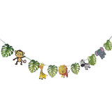 Maxbell Cartoon Animal Palm Tree Leaves Paper Banner Birthday Party Kids Room Decors