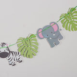 Maxbell Cartoon Animal Palm Tree Leaves Paper Banner Birthday Party Kids Room Decors