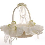 Flower Girl Basket Wedding Collection, Med/Large, Lace Deoration