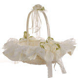 Flower Girl Basket Wedding Collection, Med/Large, Lace Deoration