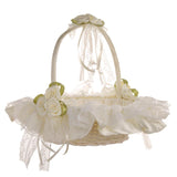 Flower Girl Basket Wedding Collection, Med/Large, Lace Deoration