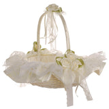 Flower Girl Basket Wedding Collection, Med/Large, Lace Deoration