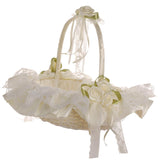 Flower Girl Basket Wedding Collection, Med/Large, Lace Deoration