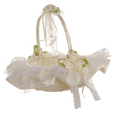 Flower Girl Basket Wedding Collection, Med/Large, Lace Deoration