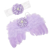 Feather Wings Baby Newborn Infant Headband Angle Lovely Custom Parts Purple