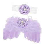 Feather Wings Baby Newborn Infant Headband Angle Lovely Custom Parts Purple