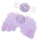 Feather Wings Baby Newborn Infant Headband Angle Lovely Custom Parts Purple