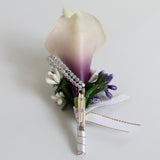 Maxbell 2x Calla Berry Rhinestone Groom Bridal Wedding Corsage