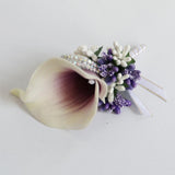 Maxbell 2x Calla Berry Rhinestone Groom Bridal Wedding Corsage
