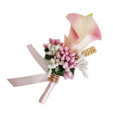 Maxbell 3x Calla Berry Rhinestone Groom Bridal Wedding Corsage