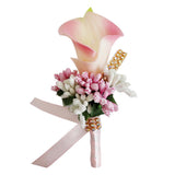 Maxbell 3x Calla Berry Rhinestone Groom Bridal Wedding Corsage