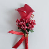 Maxbell 3x Cute Calla Berry Rhinestone Groom Bridal Wedding Corsage