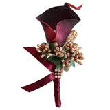 Maxbell 3x Cute Calla Berry Rhinestone Groom Bridal Wedding Corsage