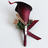 Maxbell 3x Cute Calla Berry Rhinestone Groom Bridal Wedding Corsage