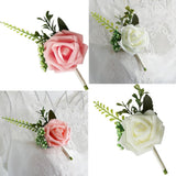 Maxbell 2x PE Artificial Rose Flowers Corsages and Boutonniere for Wedding Party