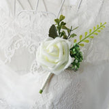 Maxbell 2x PE Artificial Rose Flowers Corsages and Boutonniere for Wedding Party