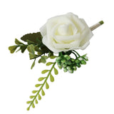 Maxbell 2x PE Artificial Rose Flowers Corsages and Boutonniere for Wedding Party