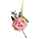 Maxbell 2x PE Artificial Rose Flowers Corsages and Boutonniere for Wedding Party