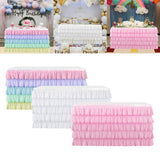 Maxbell 2x Tulle Rainbow Table Skirt for Wedding Party Home Table Decor 75x183cm