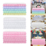 Maxbell 2x Tulle Rainbow Table Skirt for Wedding Party Home Table Decor 75x183cm
