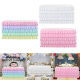 Maxbell 2x Tulle Rainbow Table Skirt for Wedding Party Home Table Decor 75x183cm