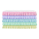 Maxbell 2x Tulle Rainbow Table Skirt for Wedding Party Home Table Decor 75x183cm