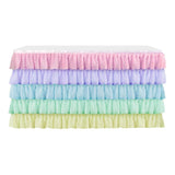 Maxbell 2x Tulle Rainbow Table Skirt for Wedding Party Home Table Decor 75x183cm