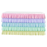 Maxbell 2x Tulle Rainbow Table Skirt for Wedding Party Home Table Decor 75x183cm