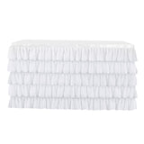 Maxbell 2pcs White Chiffon 5-layer Table Skirt for Rectangle/Round Table 75x426cm