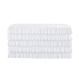 Maxbell 2pcs White Chiffon 5-layer Table Skirt for Rectangle/Round Table 75x426cm