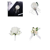 Maxbell 2pcs Wedding Groom Bridal Artificial Flower Corsage Brooch Pin Europe Retro