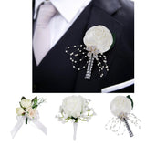 Maxbell 2pcs Wedding Groom Bridal Artificial Flower Corsage Brooch Pin Europe Retro