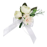 Maxbell 2pcs Wedding Groom Bridal Artificial Flower Corsage Brooch Pin Europe Retro