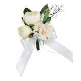 Maxbell 2pcs Wedding Groom Bridal Artificial Flower Corsage Brooch Pin Europe Retro