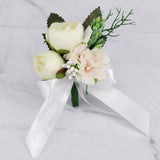 Maxbell 2pcs Wedding Groom Bridal Artificial Flower Corsage Brooch Pin Europe Retro