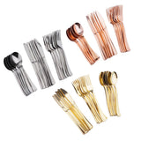 Maxbell 36pcs Large Disposable PP Cutlery Set Forks Knives Spoons Golden