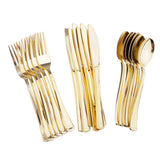 Maxbell 36pcs Large Disposable PP Cutlery Set Forks Knives Spoons Golden