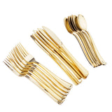 Maxbell 36pcs Large Disposable PP Cutlery Set Forks Knives Spoons Golden