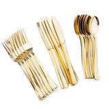 Maxbell 36pcs Large Disposable PP Cutlery Set Forks Knives Spoons Golden