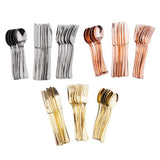 Maxbell 36pcs Large Disposable PP Cutlery Set Forks Knives Spoons Golden