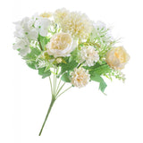 7head Fake Peony Flower Artificial Hand Flower Wedding Decor Champagne White