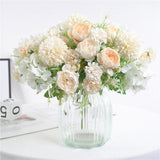 7head Fake Peony Flower Artificial Hand Flower Wedding Decor Champagne White