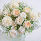 7head Fake Peony Flower Artificial Hand Flower Wedding Decor Champagne White