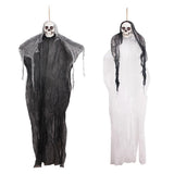 Maxbell Halloween Horror Skeleton Hanging for Indoor Outdoor Wall Bar Decor Black