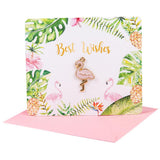 Maxbell Flamingo Paper Greeting Card Best Wishes for Wedding Birthday Festival