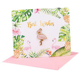 Maxbell Flamingo Paper Greeting Card Best Wishes for Wedding Birthday Festival